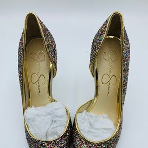 Jessica Simpson Multicolor Glitter Party Heel